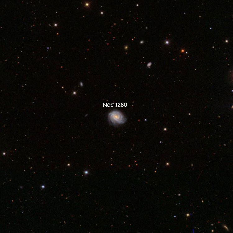 SDSS image of region near spiral galaxy NGC 1280