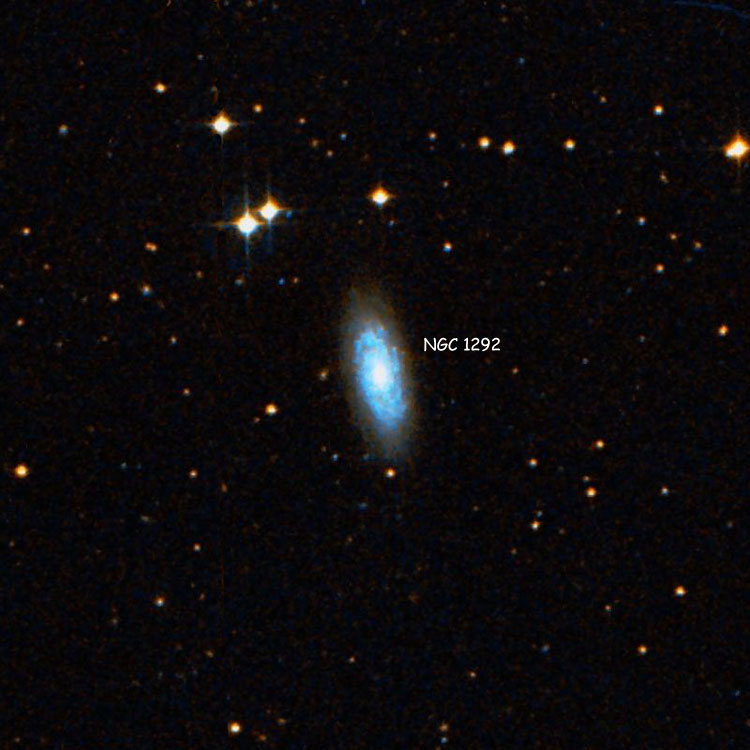 DSS image of region near spiral galaxy NGC 1292