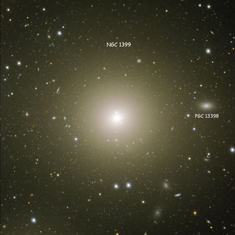 ESO image of region near elliptical galaxy NGC 1399, also showing NGC 1396