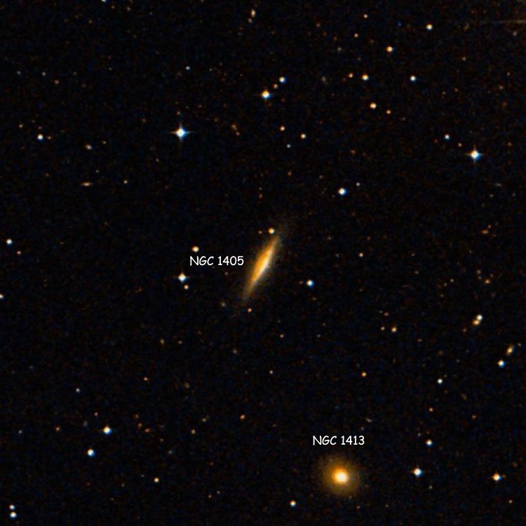 DSS image of region near lenticular galaxy NGC 1405, also showing NGC 1413
