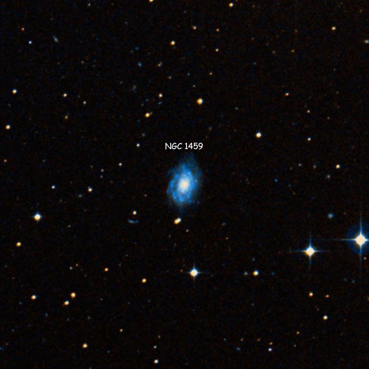 DSS image of region near spiral galaxy NGC 1459