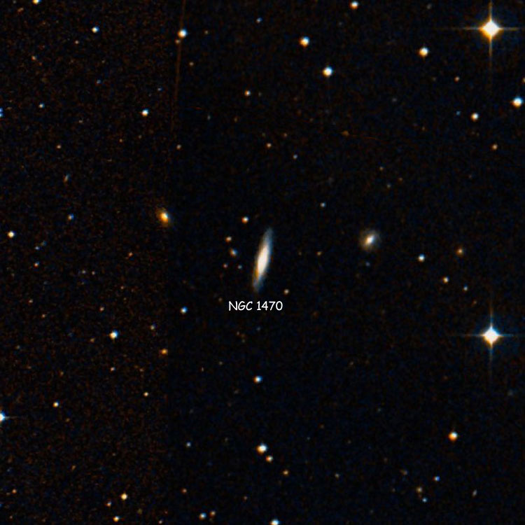 DSS image of region near spiral galaxy NGC 1470