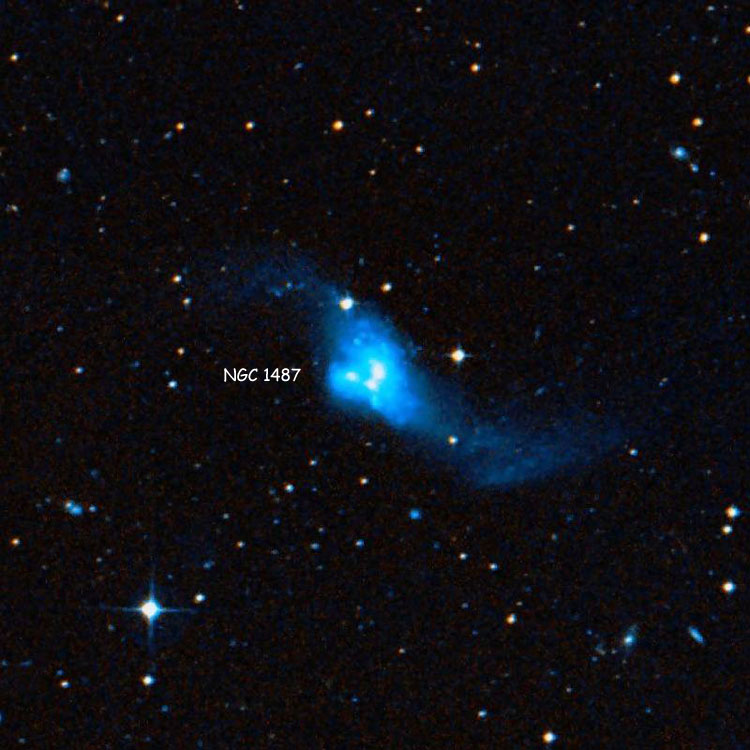 DSS image of region near spiral galaxy NGC 1487