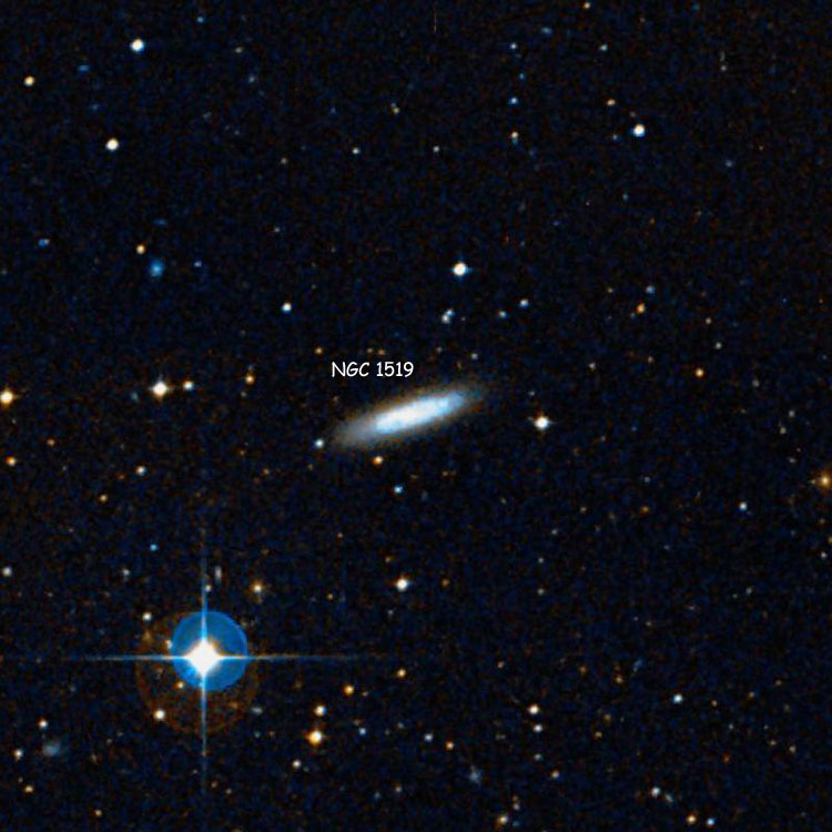 DSS image of region near spiral galaxy NGC 1519