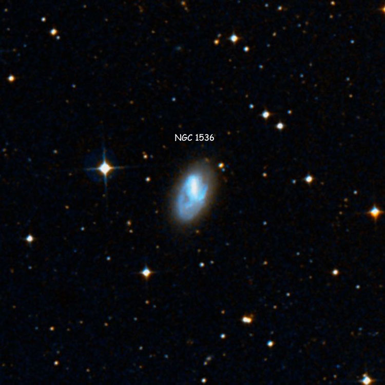 DSS image of region near spiral galaxy NGC 1536
