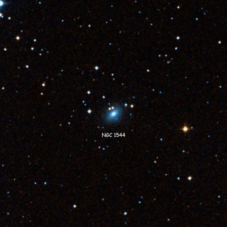 DSS image of region near spiral galaxy NGC 1544