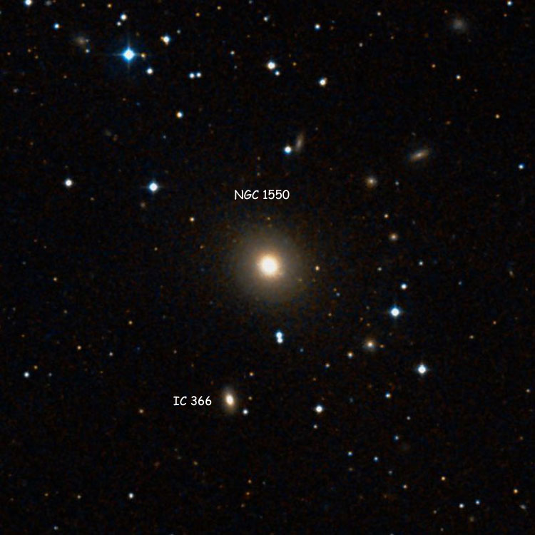 DSS image of region near lenticular galaxy NGC 1550, also showing IC 366