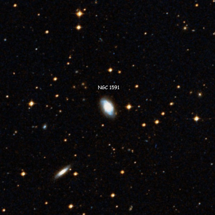 DSS image of region near spiral galaxy NGC 1591