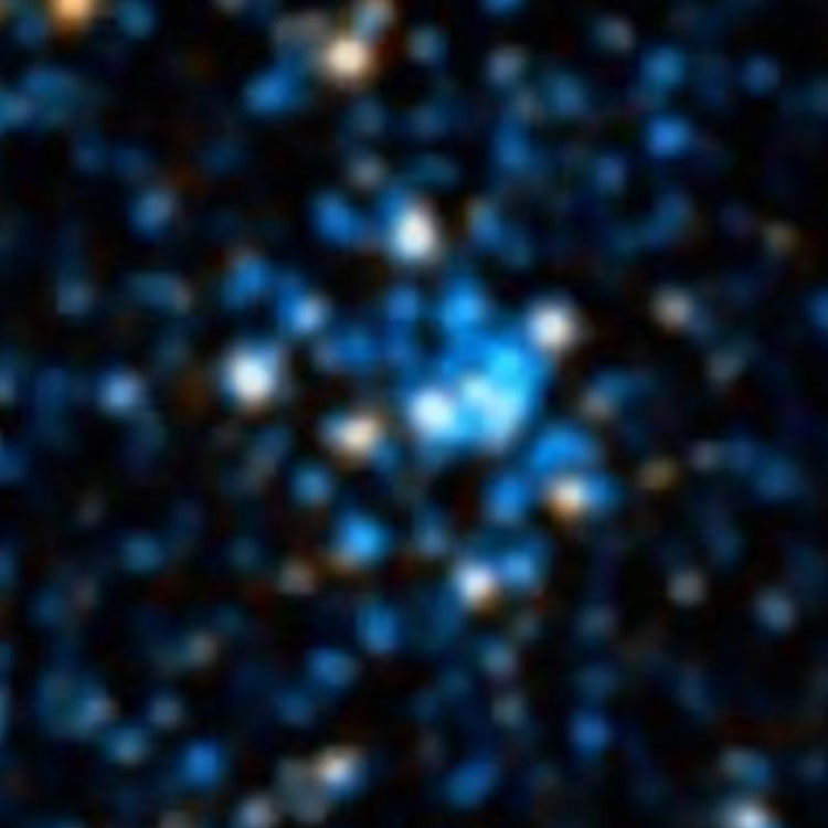 DSS image of open cluster NGC 1676, in the Large Magellanic Cloud