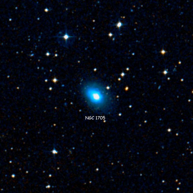 DSS image of region near irregular galaxy NGC 1705
