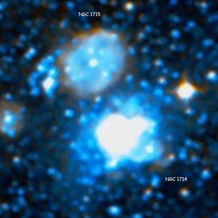 DSS image of emission nebulae NGC 1714 and NGC 1715