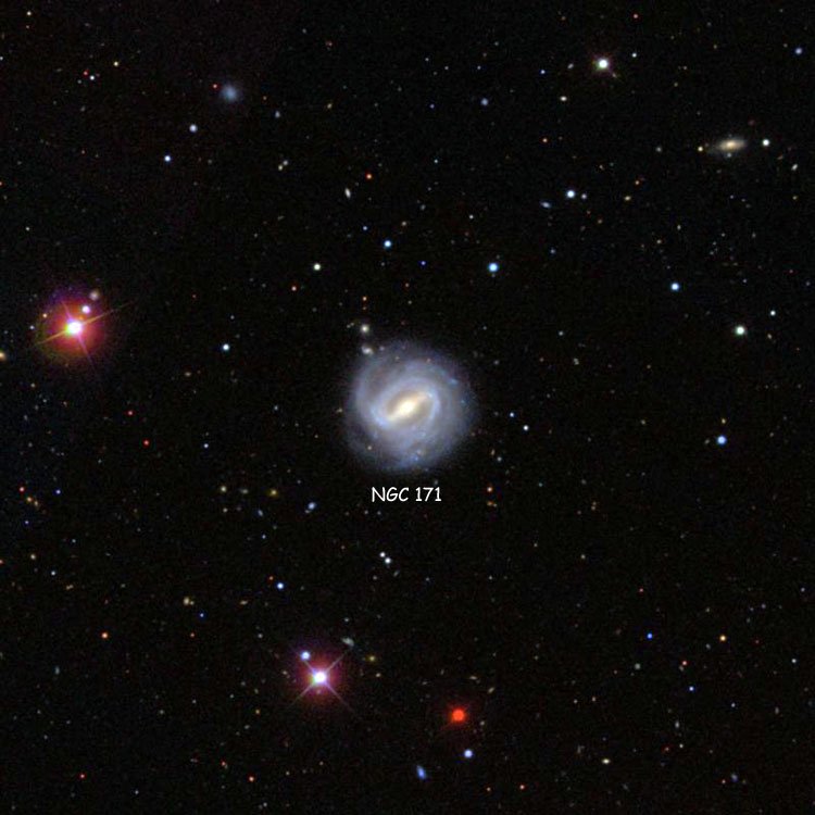 SDSS image of region near spiral galaxy NGC 171