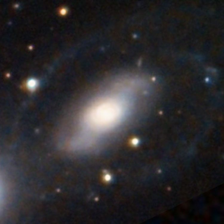 Composite of NOAO and DSS images of lenticular galaxy NGC 1721, showing the surrounding ringlike structure, and at lower left, part of NGC 1725