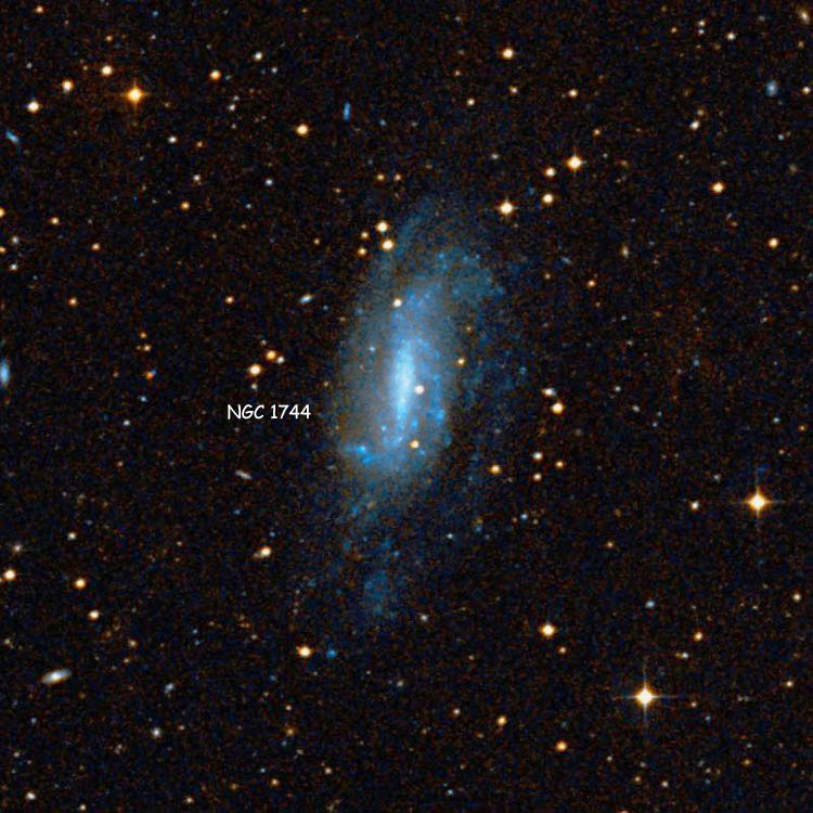 DSS image of region near spiral galaxy NGC 1744