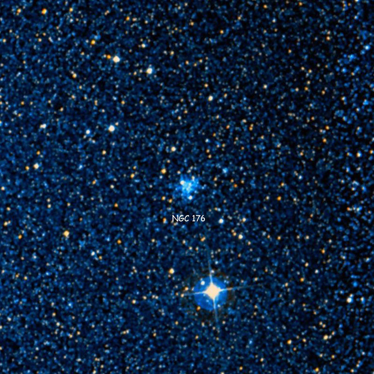 DSS image of region near NGC 176, an open cluster in the Small Magellanic Cloud