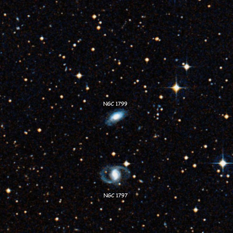DSS image of region near lenticular galaxy NGC 1799, also showing NGC 1797