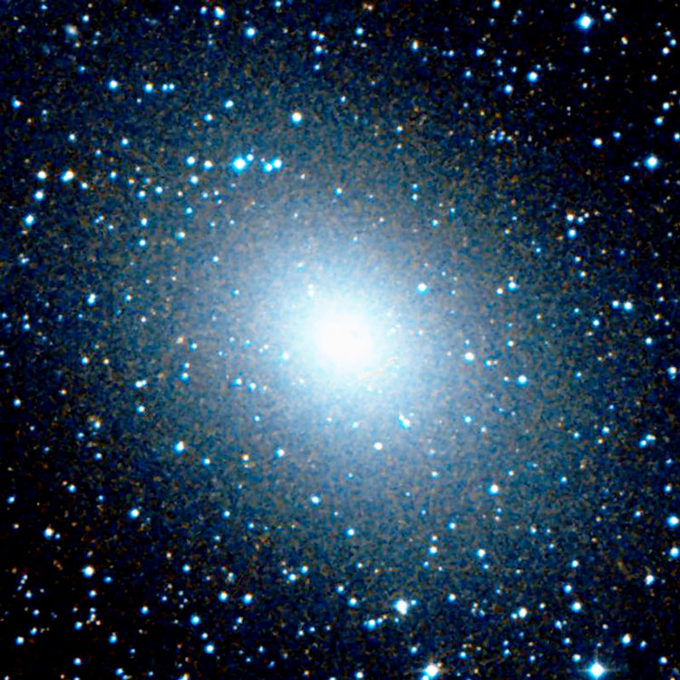 Exaggerated contrast DSS image of elliptical galaxy NGC 185
