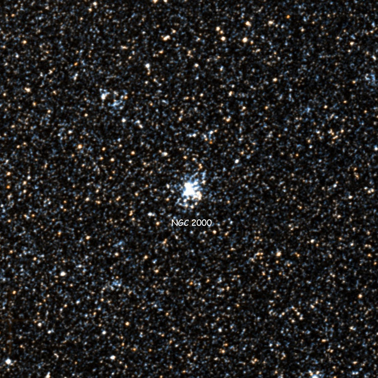 DSS image of region near open cluster NGC 2000