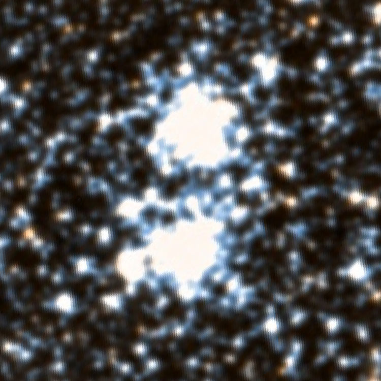 DSS image of the pair of open clusters listed as NGC 2006