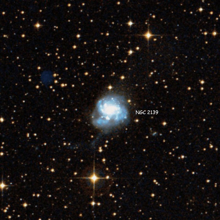 DSS image of region near spiral galaxy NGC 2139