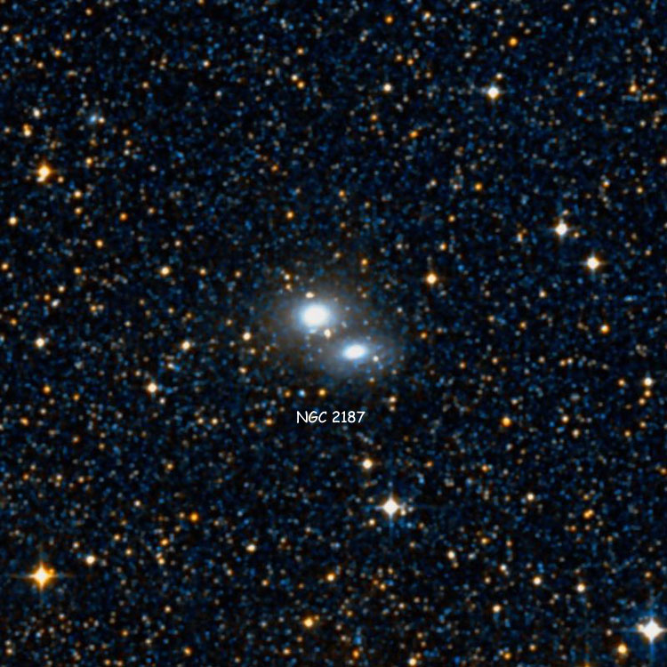 DSS image of region near the pair of spiral galaxies listed as NGC 2187