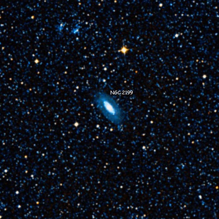 DSS image of region near spiral galaxy NGC 2199
