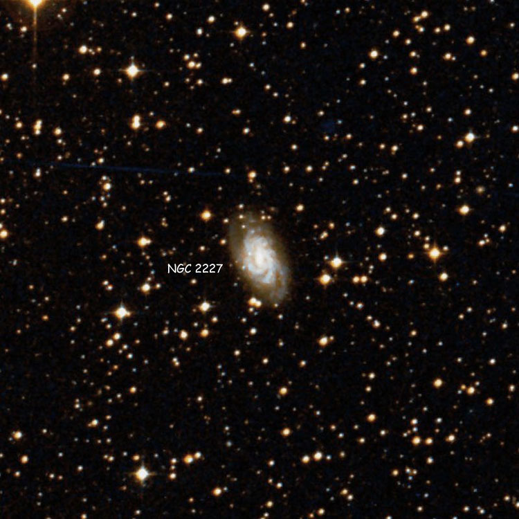 DSS image of region near spiral galaxy NGC 2227