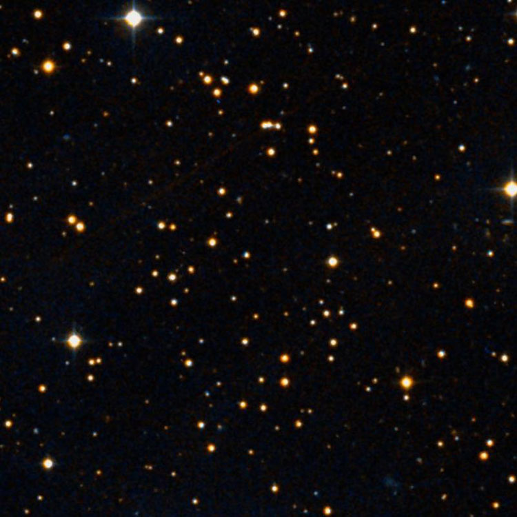 DSS image of region near the apparent group of stars that is most likely to be NGC 2253
