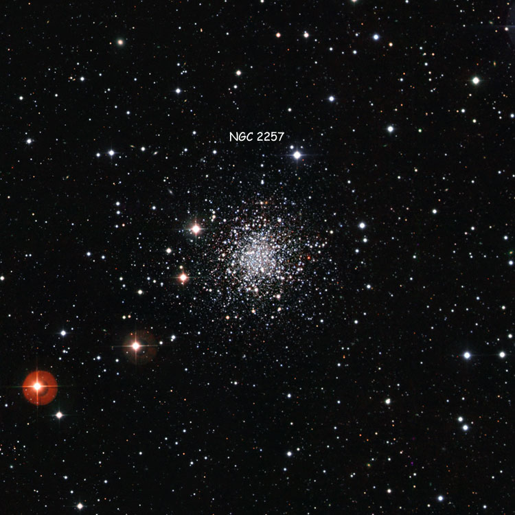 ESO image of region near globular cluster NGC 2257, in the Large Magellanic Cloud