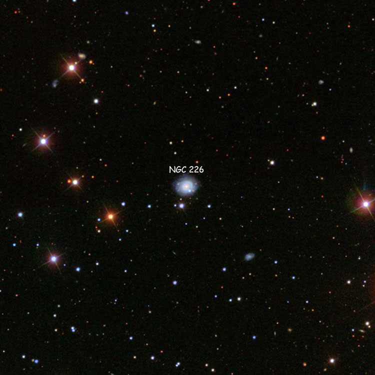 SDSS image of region near spiral galaxy NGC 226