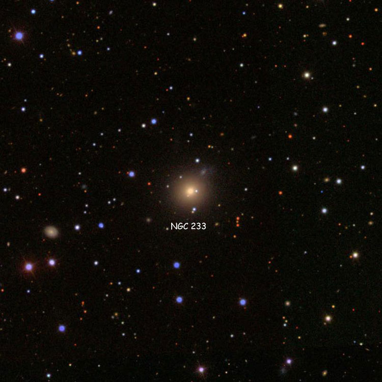 SDSS image of region near elliptical galaxy NGC 233