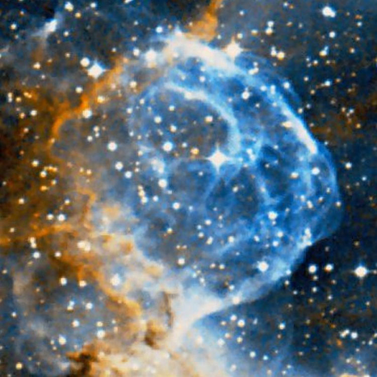 DSS image of emission nebula NGC 2359, also known as Thor's Helmet