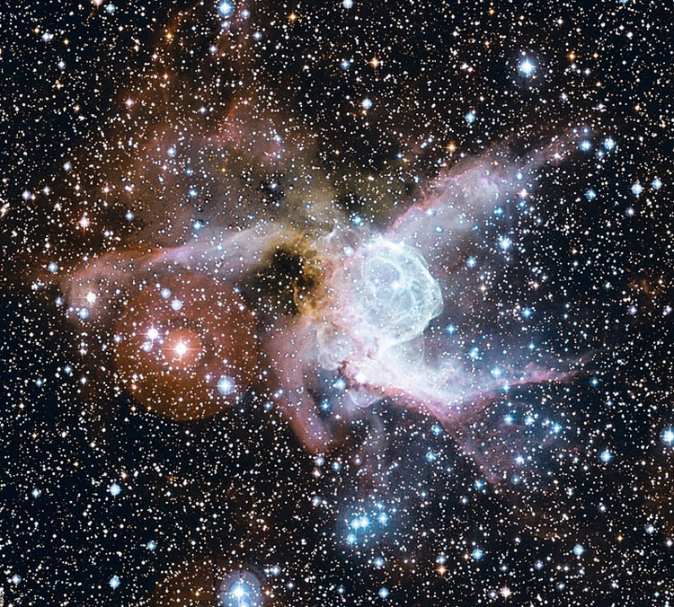 CFHT image of region near emission nebula NGC 2359, also known as Thor's Helmet