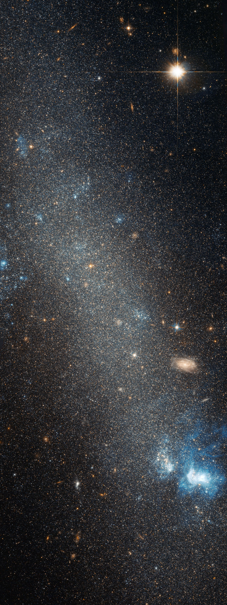 HST closeup of irregular galaxy NGC 2366