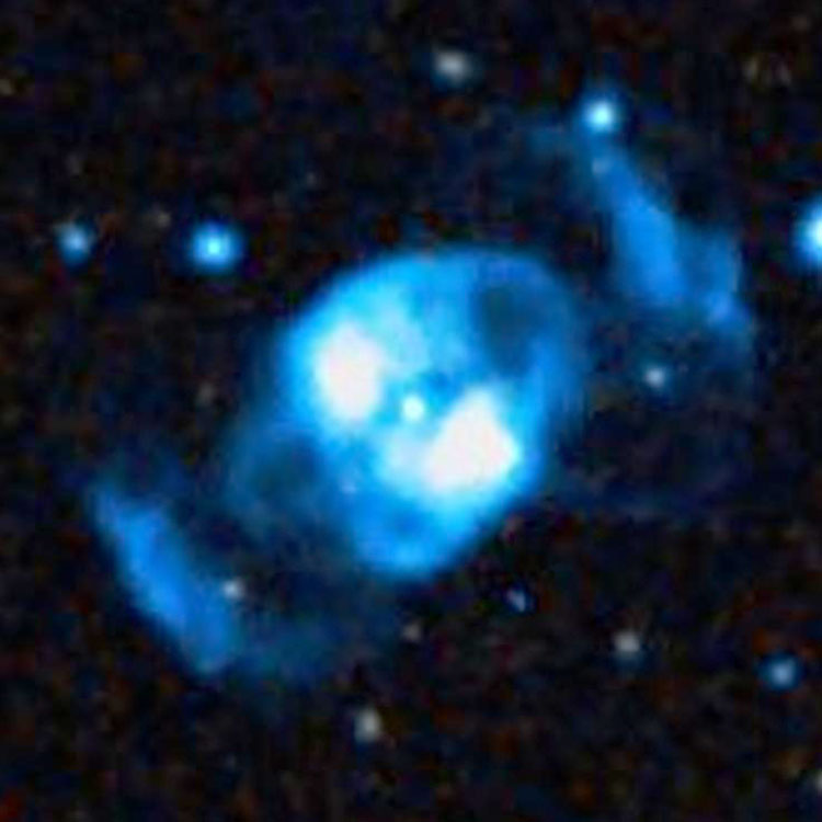 DSS image of the planetary nebula listed as NGC 2371 and NGC 2372