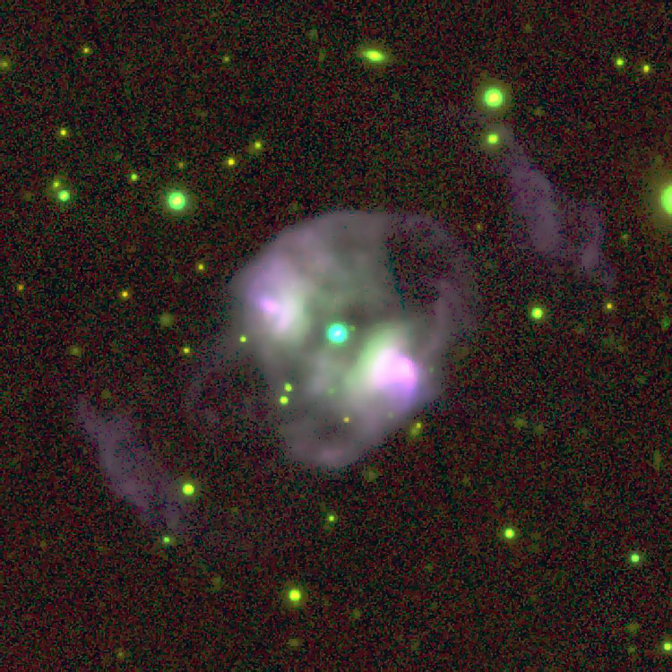 PanSTARRS image of the planetary nebula listed as NGC 2371 and NGC 2372