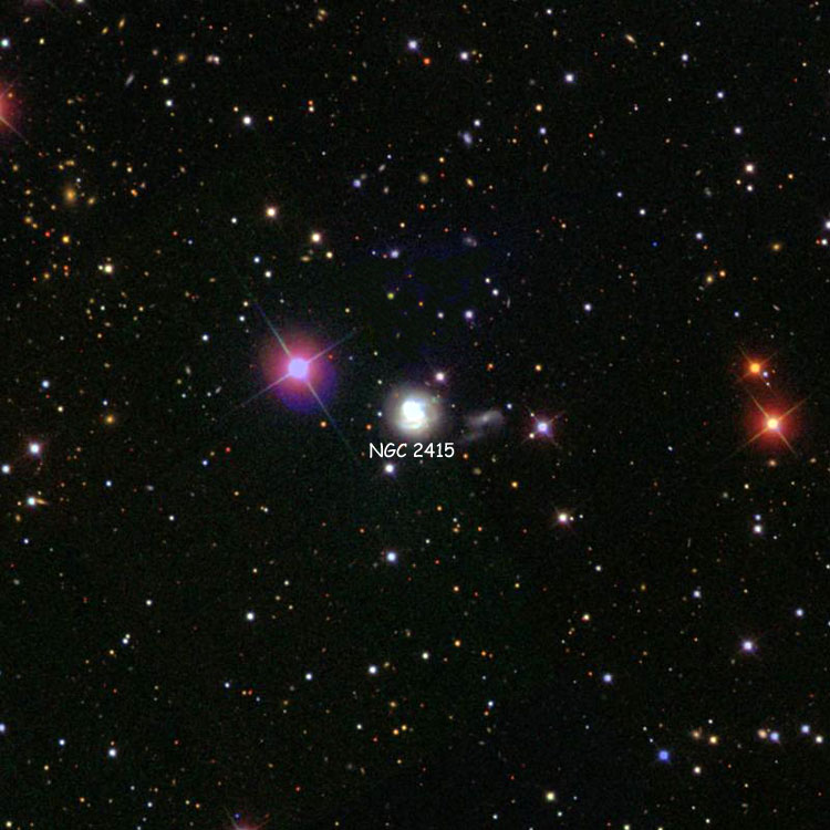 SDSS image of region near irregular galaxy NGC 2415