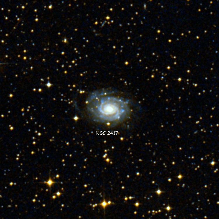 DSS image of region near spiral galaxy NGC 2417