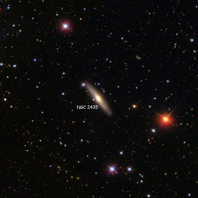 SDSS image of region near spiral galaxy NGC 2435