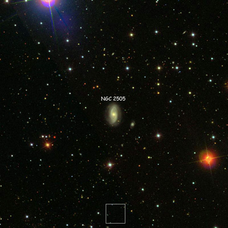SDSS image of region near spiral galaxy NGC 2505