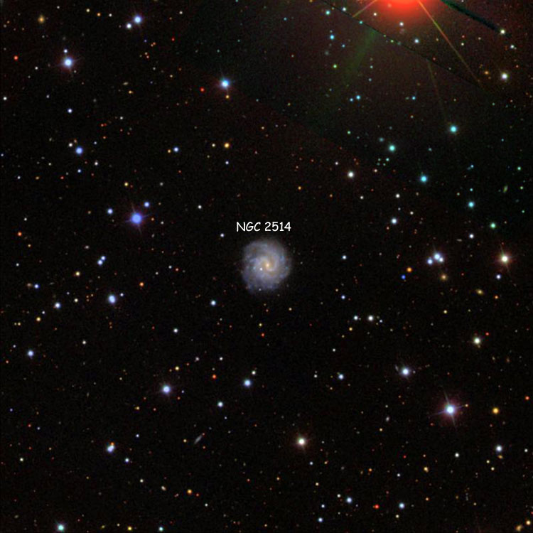 SDSS image of region near spiral galaxy NGC 2514