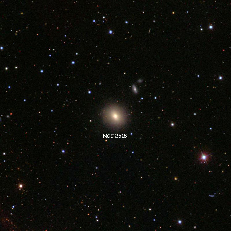 SDSS image of region near lenticular galaxy NGC 2518
