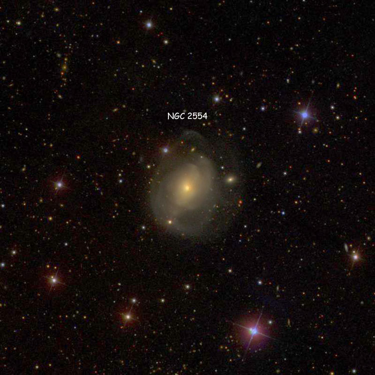 SDSS image of region near lenticular galaxy NGC 2554
