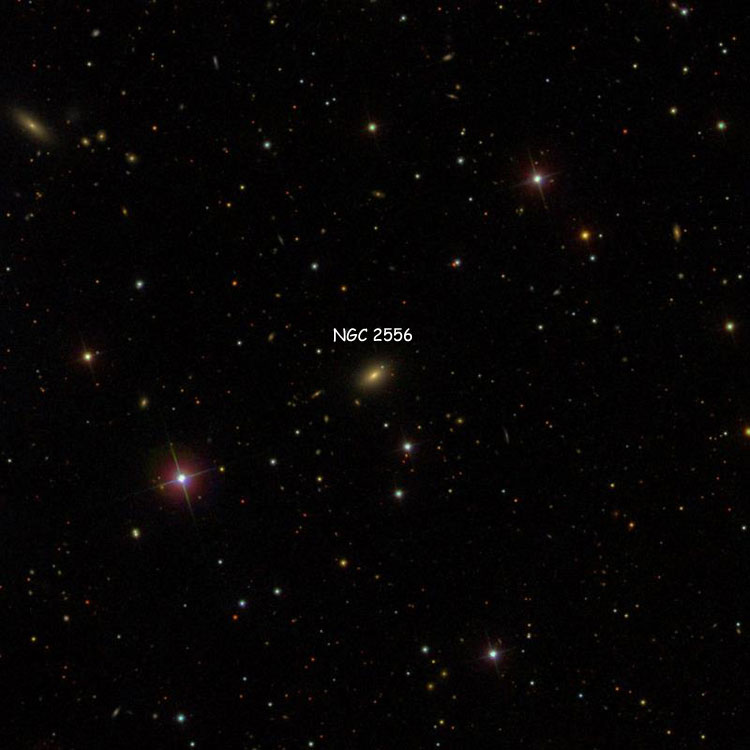 SDSS image of region near lenticular galaxy NGC 2556