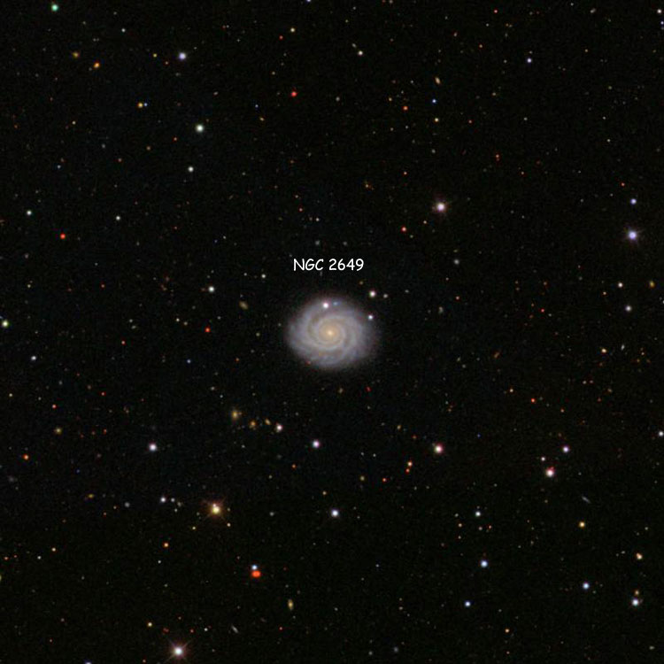 SDSS image of region near spiral galaxy NGC 2649