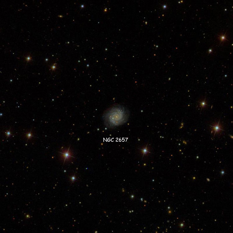 SDSS image of region near spiral galaxy NGC 2657