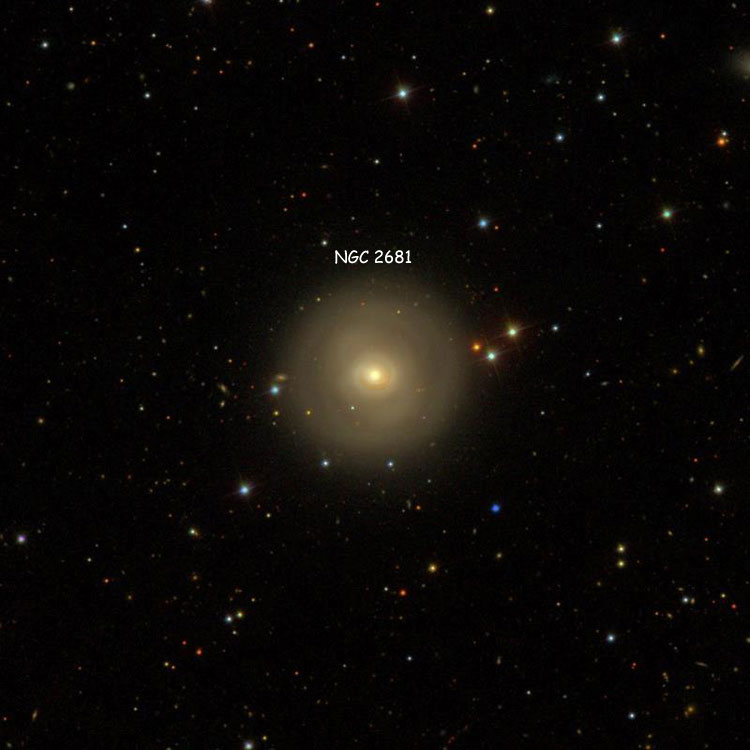 SDSS image of region near lenticular galaxy NGC 2681