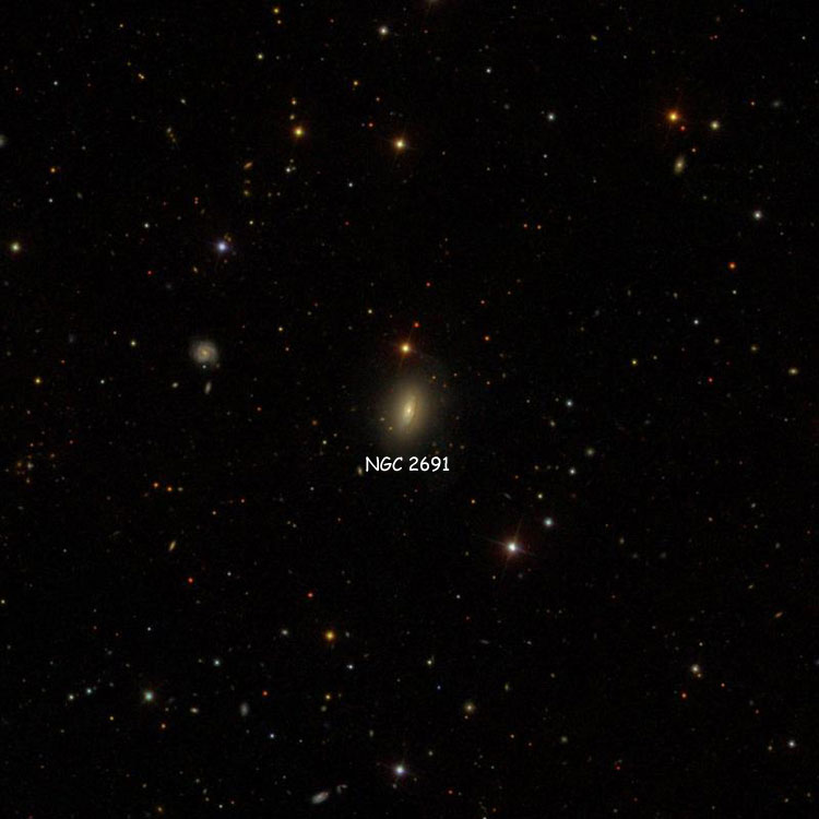 SDSS image of region near spiral galaxy NGC 2691