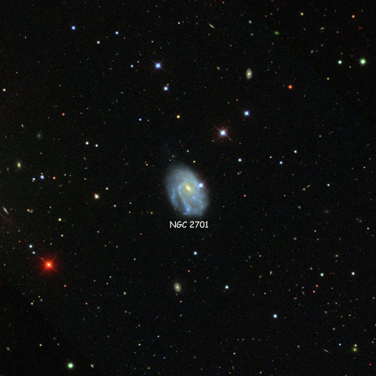 SDSS image of region near spiral galaxy NGC 2701