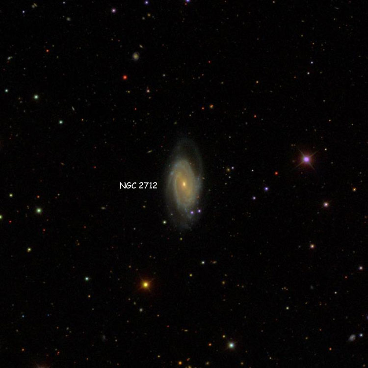 SDSS image of region near spiral galaxy NGC 2712